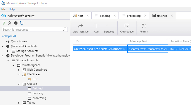 microsoft azure storage explorer add folder