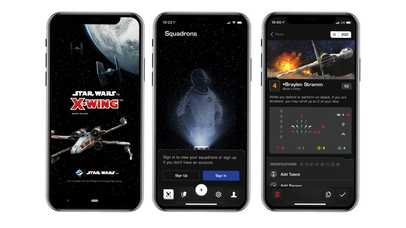 Star Wars X-Wing Squadrons App Screens